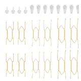 Bilillo 12-Piece Stainless Steel Wall Plate Hangers, 6/8/10 Inch Invisible Decorative Wire Plate Holders with 12 Pieces Wall Hooks for 5.5 to 10.5 Inch (Gold)