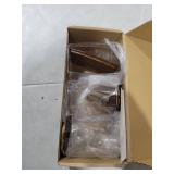 Tbestmax Qtips Holder Bathroom Container, 10 OZ Cotton Ball/Swabs Dispenser, Apothecary Jar Organizer for Storage Brown Wood Lids