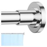 CorkLatta Chrome Shower Curtain Rod 31 to 80 Inch,1 Inch Diameter Adjustable Spring Tension Curtain Rod No Drilling Stainless Steel Telescoping Rod,No Rust