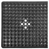 Yimobra Shower Stall Mat Non Slip, 21x21 Inch, Soft Square Bath Mat for Shower with Suction Cups and Drain Holes, Stall Floor Mats for Bathroom, Machine Washable, Bathroom Accessories, Black