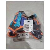 Eagloo Dog Harness for Large Dogs, No Pull Service Vest with Reflective Strips and Control Handle, Adjustable and Comfortable for Walking, No Choke Pet Harness with 2 Metal Rings, Blue & Orange, XL