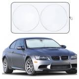 EcoNour Car Windshield Sunshade | Blocks 99% Heat & Keeps Interior Cool | Universal Fits Cars, SUVs, Trucks | Automotive Sun Screen, Visor & Car Accessories for Summer | Medium (64x32 Inches)