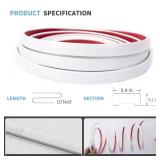 Art3d 10 Ft Peel and Stick Flexible Vinyl Molding Trim for Wall Tile Edges, Kitchen backsplash, Mirrior Frame in White