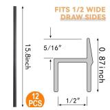 12 Pieces 16 Inch File Cabinet Rails PVC Drawer Hanging File Rails for Hanging 1/2 Drawer Sides Letter Size Storage Organizer