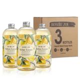 ROMIIE ZOI Lemon Scent Liquid Hand Soap Refills - Natural, Gentle & Moisturizing Formula - Family Size 3 Pack, Ideal for Liquid Soap Dispensers in Kitchen & Bathroom