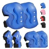 Kids Safety Protective Gear Set for Ages 3-12 Years, Adjustable Knee Pads, Elbow Pads, Wrist Guards for Boys Girls Skateboard, Roller Skating, Scooter, Cycling, etc (red, Medium(for Ages 8-12))