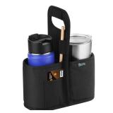 Beautyflier Drink Carrier with Handle for Delivery Reusable Insulated Coffee Cup Carrier Portable 2 Cup Holder with Handle Organizer Tote Bag for Hot & Cold Drinks