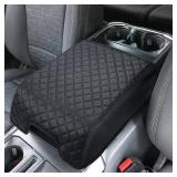 ISSYAUTO Center Console Cover Compatible with 2015-2020 F150, 2017-2022 F250 F350 F450, 2018-2024 Expedition, Leather Armrest Cover Cushion Arm Rest Cover (Bucket Seat Only)