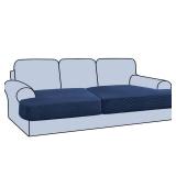 H.VERSAILTEX Stretch 2 Piece T Cushion Sofa Slipcovers Individually Sofa Cushion Covers for 2 Cushion Couch Sofa Seat Cushion Covers with Elastic Bands Featuring Thicker Jacquard Fabric, Navy