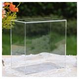 UNIQOOO Clear Acrylic Card Box w/Slot, Thick DIY Wedding Box Blank No Print, Large 10x10x5.5 in, for Reception Decoration Fundraiser Money Box Election Ballot Graduation Keepsake Party Favor