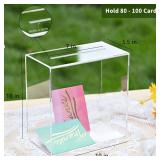 UNIQOOO Clear Acrylic Card Box w/Slot, Thick DIY Wedding Box Blank No Print, Large 10x10x5.5 in, for Reception Decoration Fundraiser Money Box Election Ballot Graduation Keepsake Party Favor