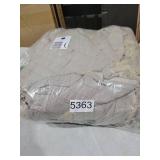 Ultra Soft Pre-Washed Quilted Boho Beige King Size Blankets for Bed, Ruffle Fringed Decorative Throw, Stone Washed Chic Rustic Blanket for Sofa Couch Bed, 104\"*90\"