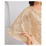 Plus Size Gold Dress Champagne Mother of Bride Bridesmaid Formal Wedding Guest Evening Sequin Long Prom Gala Gowns 2025