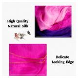 SNOWAQUA Belly Dance Faux Silk Veil Fans, 1 Pair (Left+Right) Faux Silk Bamboo Long Fans Veils, Handmade Belly Dance Dancing Silk Fans, Dance Performance (Style5, 35.4 * 70.8