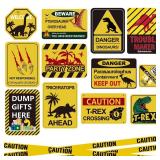 13 pcs Dinosaur Birthday Party Supplies, Party Decorations for Boys Kid Birthday Baby Shower, 11.8 inch Theme Wall Decor Signs With Yellow Caution Tape