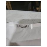 Ekouaer Womens Apparel, Short Sleeve Bathing Suit Coverups, Loose V-Neck Bikini, Beach Tunic Top, A-white-01, Large