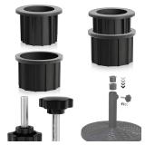 2 Sets Patio Umbrella Base Hole Ring Plug Cover Stand Replacement Parts Black Base Insert Pole Fastening Cap for Old Heavy Umbrella Base