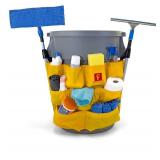 Trash Can Caddy Bag | Fits 32-55 Gallon Can | 12 Pockets | Heavy Duty Vinyl Construction Organizer for Cleaning & Janitorial Duties.