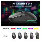 RaceGT Wired Gaming Mouse, USB Optical Computer Mice with High-Precision Adjustable up to 8000 DPI, Ergonomic Computer USB Mouse with RGB Backlit for Windows/PC/Mac/Laptop