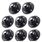 PlusRoc 8 Pack Self Adhesive Caster Wheels 1 Inch for Appliance Sliders Rollers, Load Capacity 28LBS Per Wheel, Low Profile Swivel Wheels for Furniture Storage Bins, Black