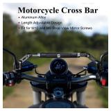 BRCOVAN Motorcycle Cross Bar Fit M10 & M8 Rear-View Mirror Screw, Aluminum Alloy Handlebar Extender Extension, Length Adjustable Motorcycle Balance Bar Reinforce Lever