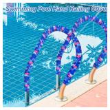 Junkin 2 Pcs Pool Handrail Covers Slip Resistant Rail Grip Covers for Swimming Pool Hand Railing(Flamingo Hook and Loop Style,4 ft)