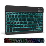 XIWMIX Ultra-Slim Wireless Bluetooth Keyboard - 7 Colors Backlit Universal Rechargeable Keyboard Compatible with iPad Pro/iPad Air/iPad 9.7/iPad 10.2/iPad mini and Other iOS Android Windows Devices