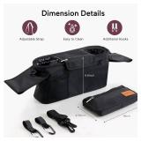 Momcozy Universal Stroller Organizer with Insulated Cup Holder Detachable Phone Bag & Shoulder Strap, Fits for Stroller like Uppababy, Baby Jogger, Britax, BOB, Umbrella and Pet Stroller