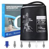 Universal XXL Blood Pressure Replacement Cuff - 9\"-24\" Wide-Range Fan-shaped Design, Better Fit for Big Large Arms, 6 Sizes of Connectors Compatible with Omron and Other Brands BP Monitors (Cuff Onl