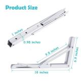 CLT 18\" White Folding Shelf Brackets Max. Load 440 lb, Heavy Duty DIY Wall Mounted Shelf Bracket Space Saving for Table Work Bench, Pack of 2