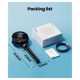 Gaiatop Mini Portable Stroller Fan, Battery Operated Small Clip on, Detachable 3 Speed Rechargeable, 360° Rotate Flexible Tripod Better Cooling for Car Seat Crib Treadmill Travel Black