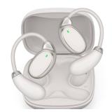 Qnmittry Language Translator Earbuds Offer Two Way Real-time Translation in 138 Languages, with Bluetooth and an APP Provide Online Instant Voice Translation for Travel Business and Learning White