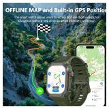 Military GPS Smart Watch for Men with Offline Map/Air Pressure/Altitude/Compass,smart Watch for Android Phones and iPhone,Waterproof Fitness Tracker with Blood Oxygen/Heart Rate/Sleep/100+ Sport Modes