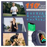 Smart Watch for Men Women(Answer/Make Calls), 1.95\" HD Touch Screen Fitness Watch with Sleep Heart Rate Monitor, 110+ Sports Modes, IP68 Waterproof Activity Trackers Compatible with Android iOS, Blue