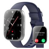 Smart Watch for Men Women(Answer/Make Calls), 1.95\" HD Touch Screen Fitness Watch with Sleep Heart Rate Monitor, 110+ Sports Modes, IP68 Waterproof Activity Trackers Compatible with Android iOS, Blue