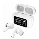 Wireless 5.4 Bluetooth Headset, Silicone earplug Digital Display Screen ENC ANC Two-Way Active Depth Noise Reduction Mobile Phone Search Function-Pearl White