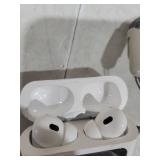 Wireless 5.4 Bluetooth Headset, Silicone earplug Digital Display Screen ENC ANC Two-Way Active Depth Noise Reduction Mobile Phone Search Function-Pearl White