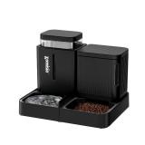 ZOMISIA Gravity Cat Feeder and Water Dispenser Set, 2 in 1 Automatic Cat Feeder with 180 Degree Rotatable, Pet Self Feeding Large Capacity for Small Medium Dog Puppy Kitten, Black, 0.8 Gallon x 2