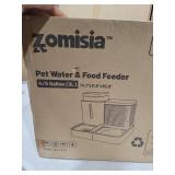 ZOMISIA Gravity Cat Feeder and Water Dispenser Set, 2 in 1 Automatic Cat Feeder with 180 Degree Rotatable, Pet Self Feeding Large Capacity for Small Medium Dog Puppy Kitten, Black, 0.8 Gallon x 2