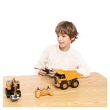 JOYIN 2 PCS Remote Control Construction Vehicle Toy Set, Friction-Powered RC Excavator & RC Dump Truck with Lights and Sounds for Imaginative Play, Christmas Birthday Gifts for Toddlers Boys Girls