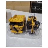 JOYIN 2 PCS Remote Control Construction Vehicle Toy Set, Friction-Powered RC Excavator & RC Dump Truck with Lights and Sounds for Imaginative Play, Christmas Birthday Gifts for Toddlers Boys Girls