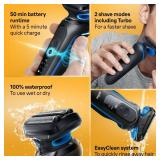 Braun Electric Shaver for Men, Series 5 5120s, Wet & Dry Shave, Turbo Shaving Mode, Foil Shaver, Engineered in Germany, with Beard Trimmer & Attachments, Blue