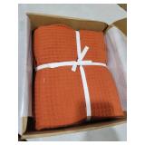 Salt Earth GOTS Certified 100% Organic Cotton Throw Blanket, 60\"X80\" Blankets & Throws for Bed, Throw Blanket for Couch,Modern & Cozy Blanket, All Season Waffle Blanket, Soft Blanket (Cinnamon Stick