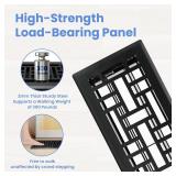 Howeall 4x12 Inches 4 Pack Heavy Duty Walkable Floor Register - Easy Adjust Air Supply Lever Decorative Floor Vent Covers, Seattle Design Vent Covers for Home - Matte Black