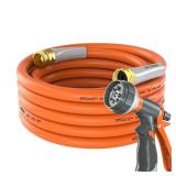 SPECILITE Garden Water Hose 25 ft x 5/8 in Heavy Duty, Flexible and Lightweight, Burst 600 psi, Kink-less Hybrid Rubber Pipe for Backyard, 3/4