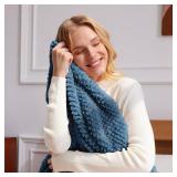 Whale Flotilla Twin Size Fuzzy Fleece Blanket, Fluffy Warm Soft Jacquard Bed Blankets for All Season, Lightweight and Cozy, 60x80 Inch, Slate Blue