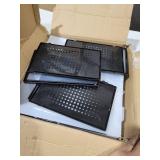 12 Pack Shoe Storage Bins, Clear Plastic Stackable Shoe Organizer for Closet, Space Saving Foldable Shoe Rack, Shoe Box Sneaker Holder Container, Black Frame