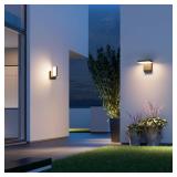 Aoceley 2-Pack Outdoor Rotatable Wall Lights 350° Adjustable Head Modern Porch Light LED Wall Sconce Black Exterior Wall Lights Modern Lights for House, 3000K