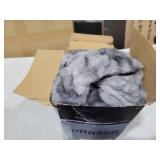 EVERGRACE Luxurious Soft Faux Fur Throw Blanket, Cozy Fuzzy Plush Warm Throws for Couch Bed Sofa Chair Home Decor, Ruched Bubble Fluffy Blanket with Reversible Velvet, 50\" x 60\", Gray