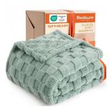 Bedsure GentleSoft Sage Green Throw Blanket for Couch - Checkered Fleece Blankets Christmas Gifts for Women Men Girls, Cute Soft Cozy Throw for Bedroom Home Decor Gifts, 50x60 Inches